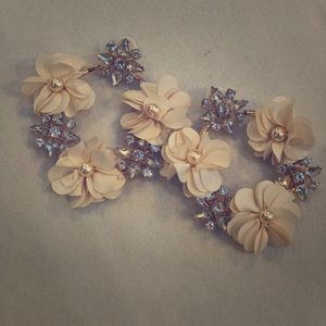 Floral hoop earrings